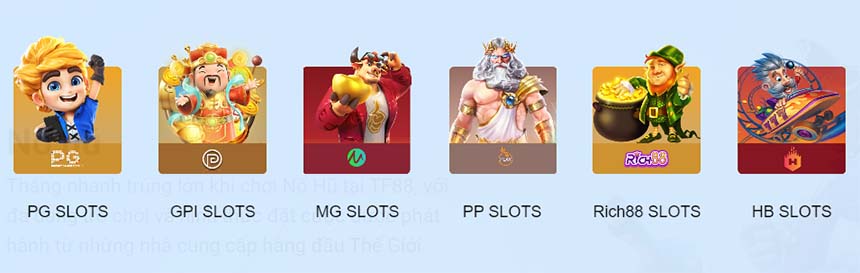 Game nổ hũ đổi thưởng Một số nền tảng slot game hấp dẫn tại TF88